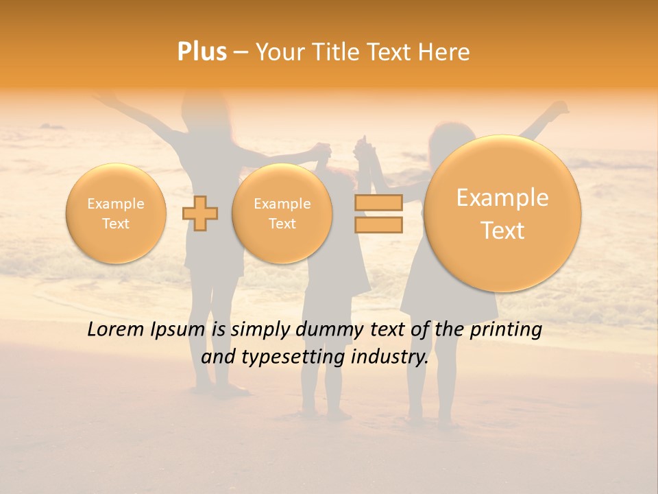 Golden Sand Child PowerPoint Template