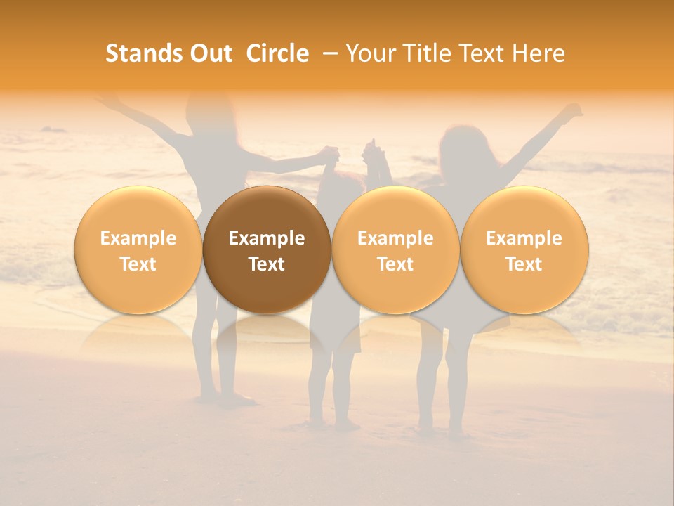 Golden Sand Child PowerPoint Template