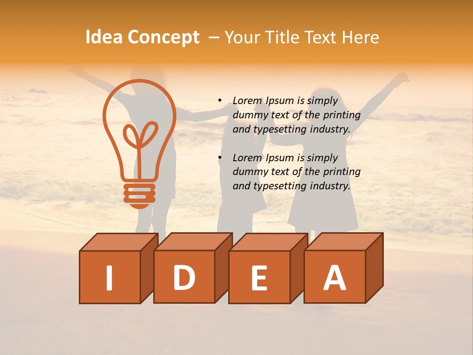 Golden Sand Child PowerPoint Template