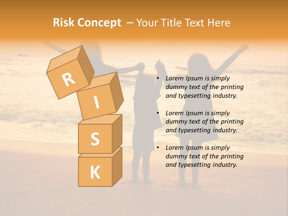 Golden Sand Child PowerPoint Template