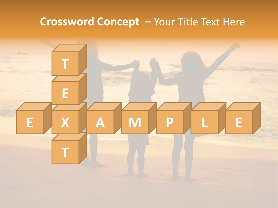 Golden Sand Child PowerPoint Template