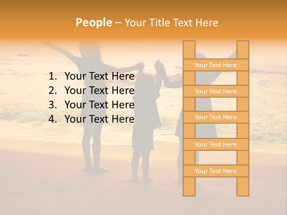 Golden Sand Child PowerPoint Template