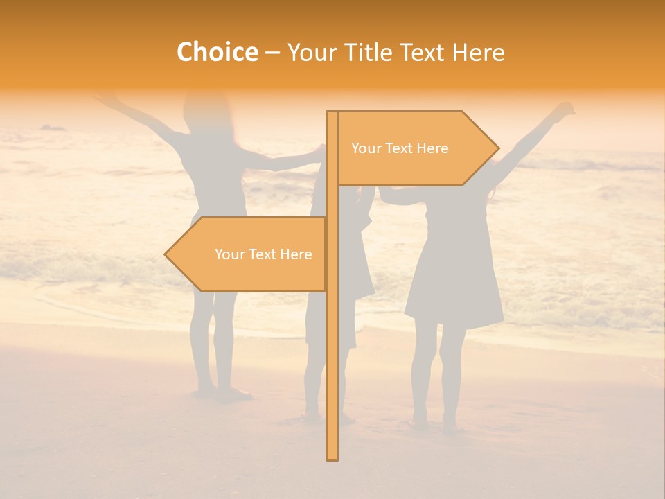 Golden Sand Child PowerPoint Template