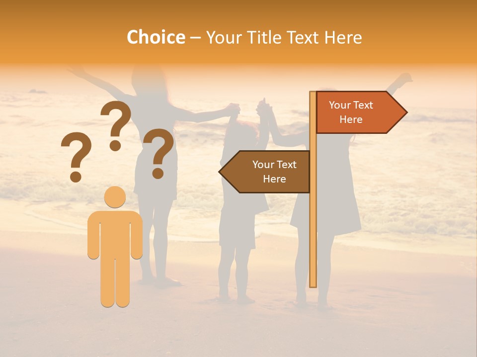 Golden Sand Child PowerPoint Template