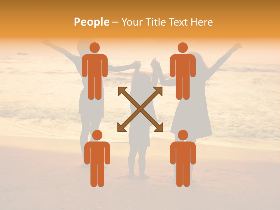 Golden Sand Child PowerPoint Template