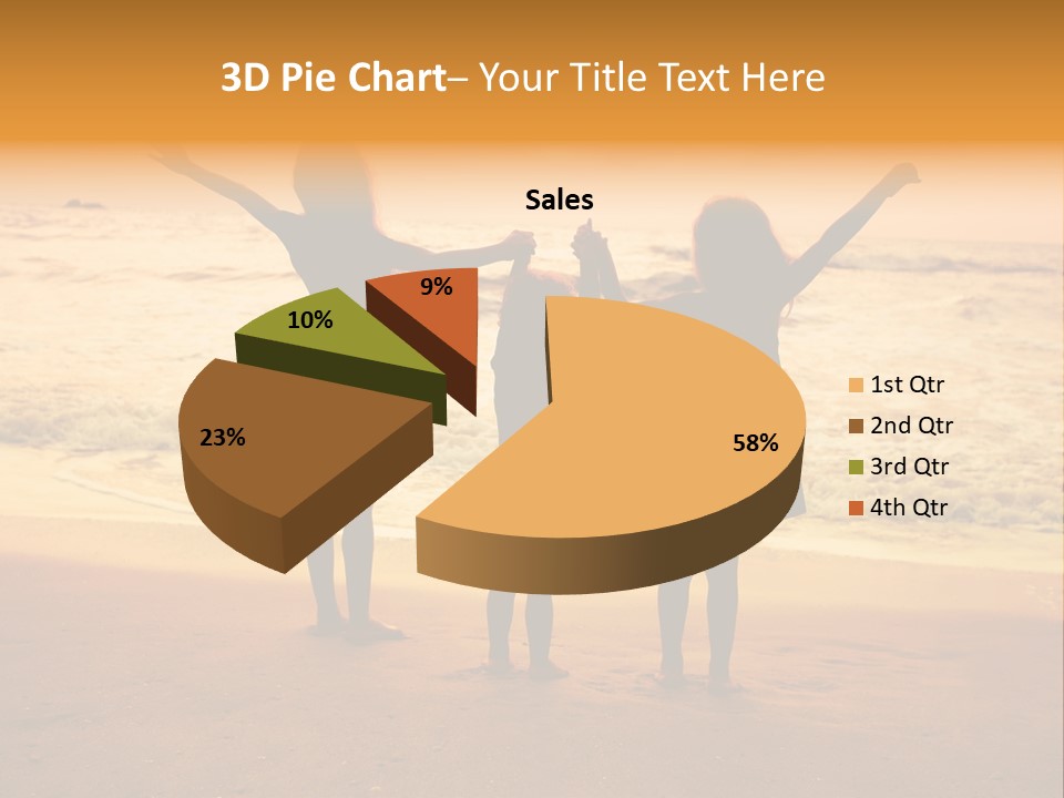 Golden Sand Child PowerPoint Template