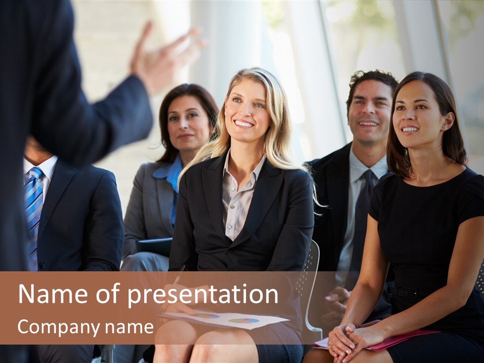 Business Person Name Badge Women PowerPoint Template