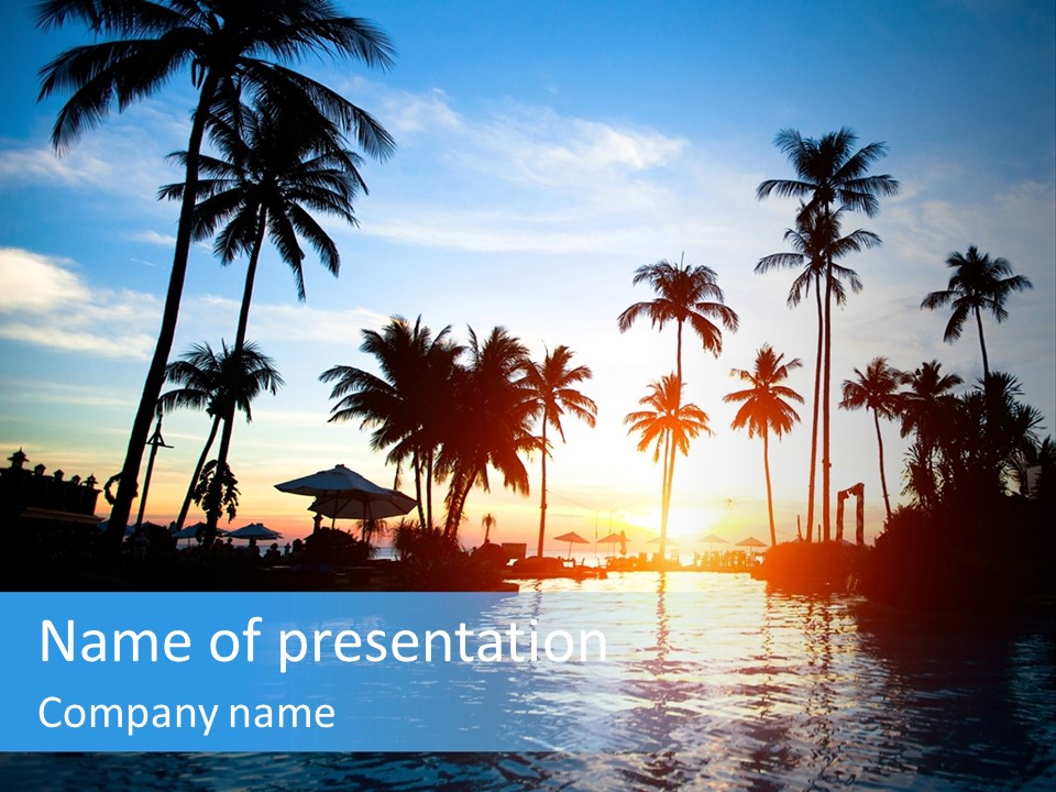 Tourist Sunny Blue PowerPoint Template