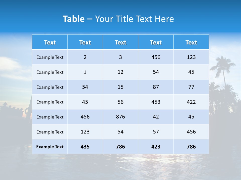 Tourist Sunny Blue PowerPoint Template