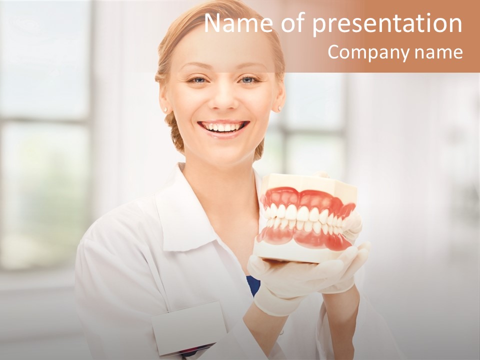 Oral Dentistry Caucasian PowerPoint Template