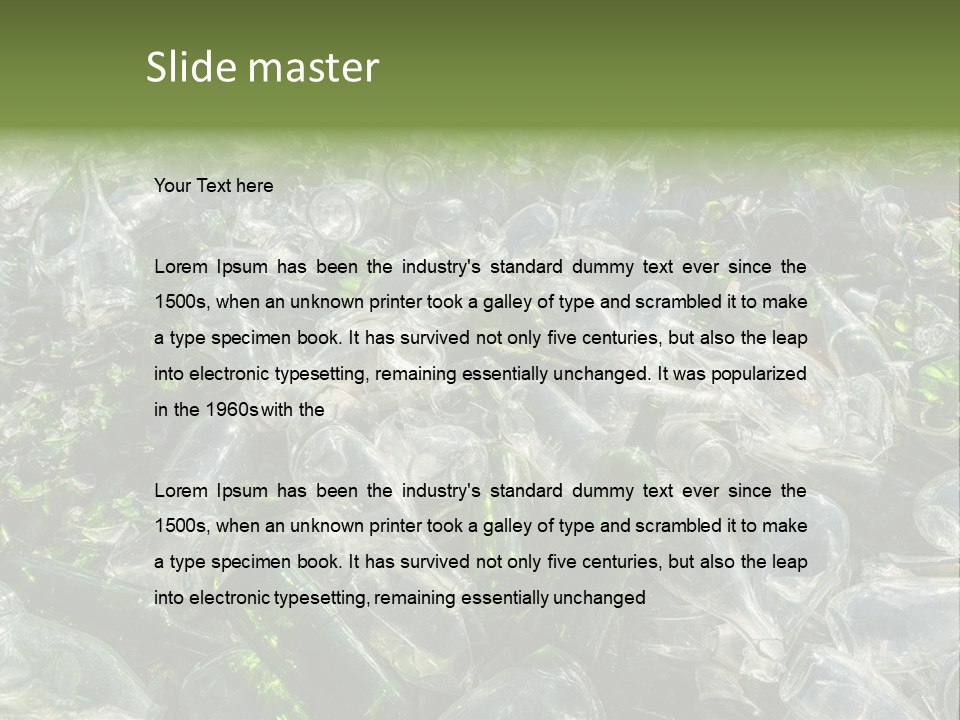 Bottle Reprocessing Alcoholism PowerPoint Template