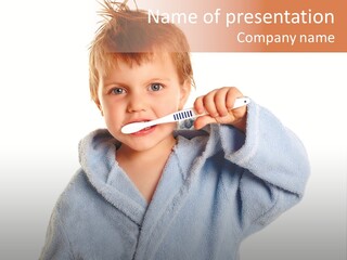 Boy Bathroom Cute PowerPoint Template