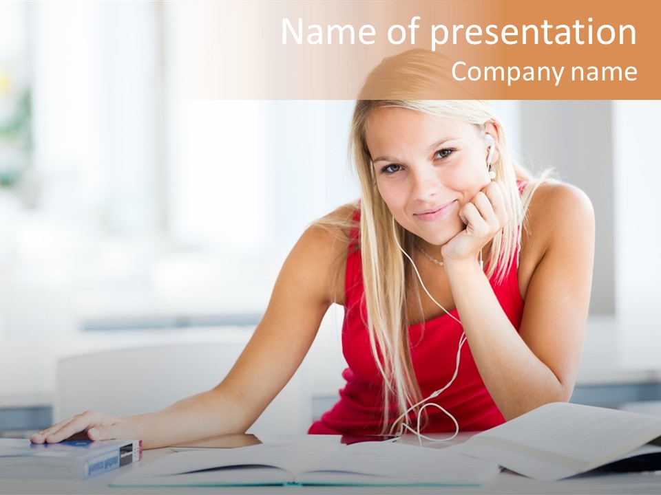 Indoors Young Beauty PowerPoint Template