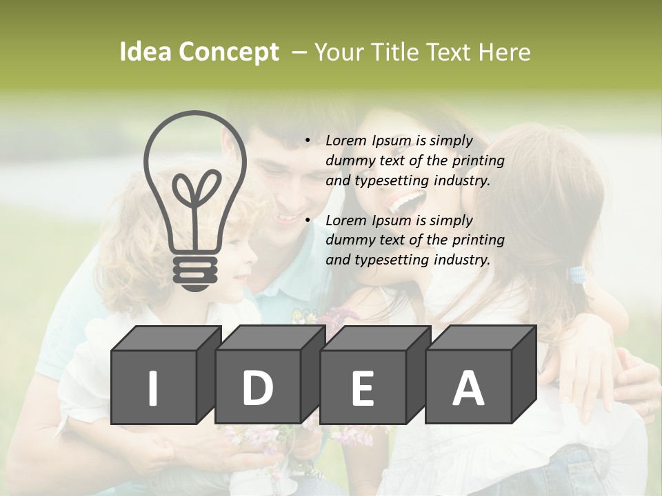 Cheerful Green Father PowerPoint Template