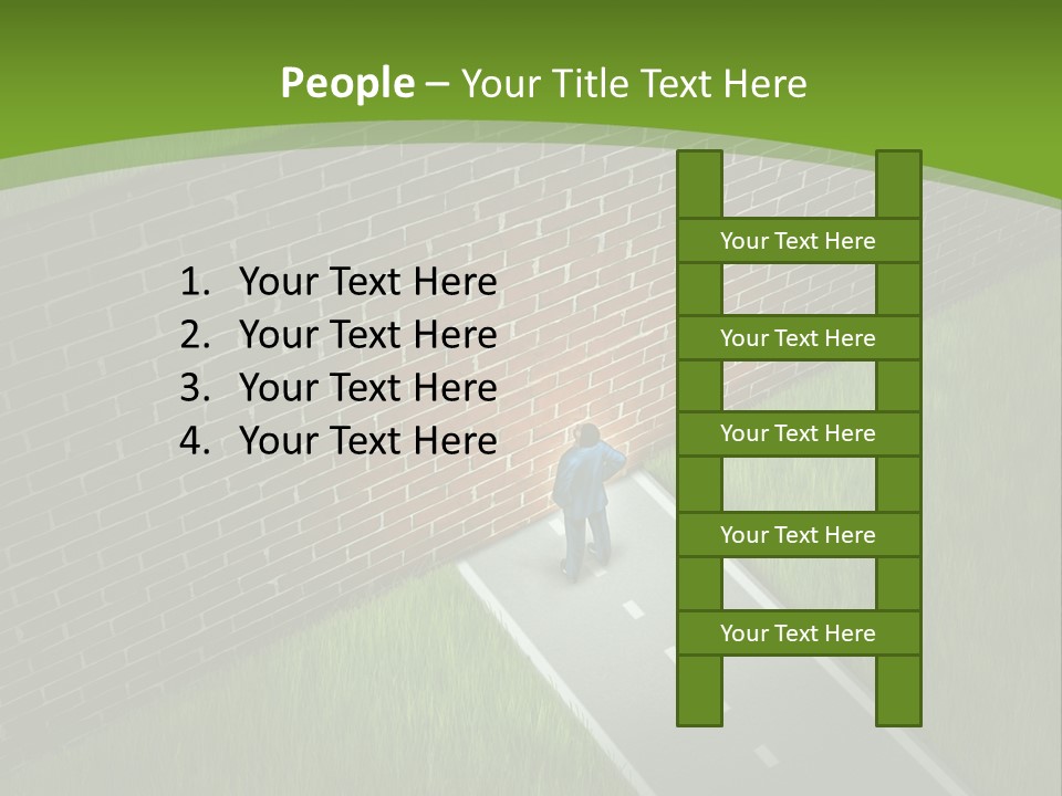Brick Wall Searching Business People PowerPoint Template