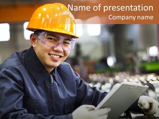 Man Equipment Smile PowerPoint Template