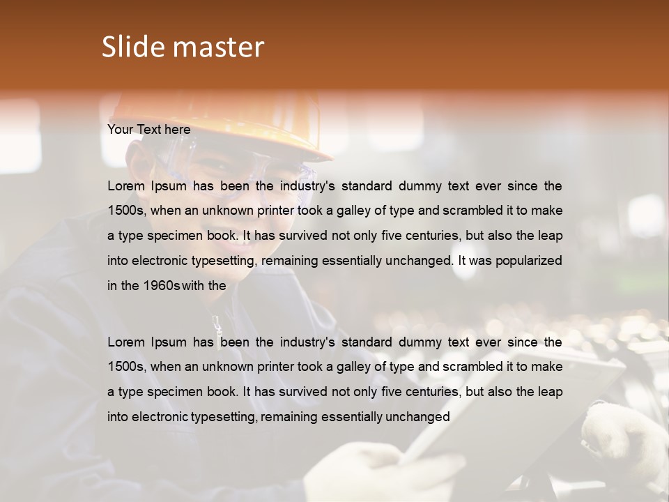 Man Equipment Smile PowerPoint Template
