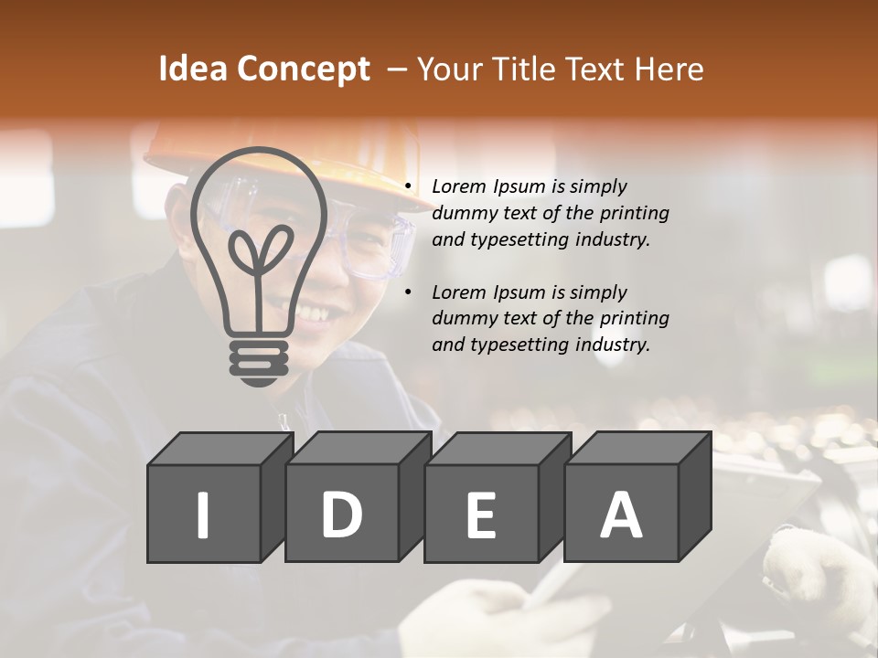 Man Equipment Smile PowerPoint Template