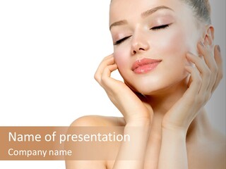 Health Young Woman Caucasian PowerPoint Template