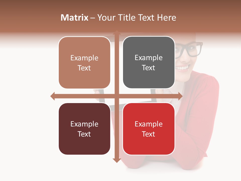 Brunette Holding Student PowerPoint Template