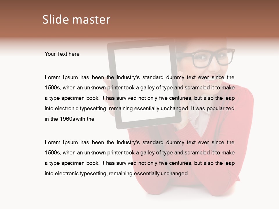 Brunette Holding Student PowerPoint Template