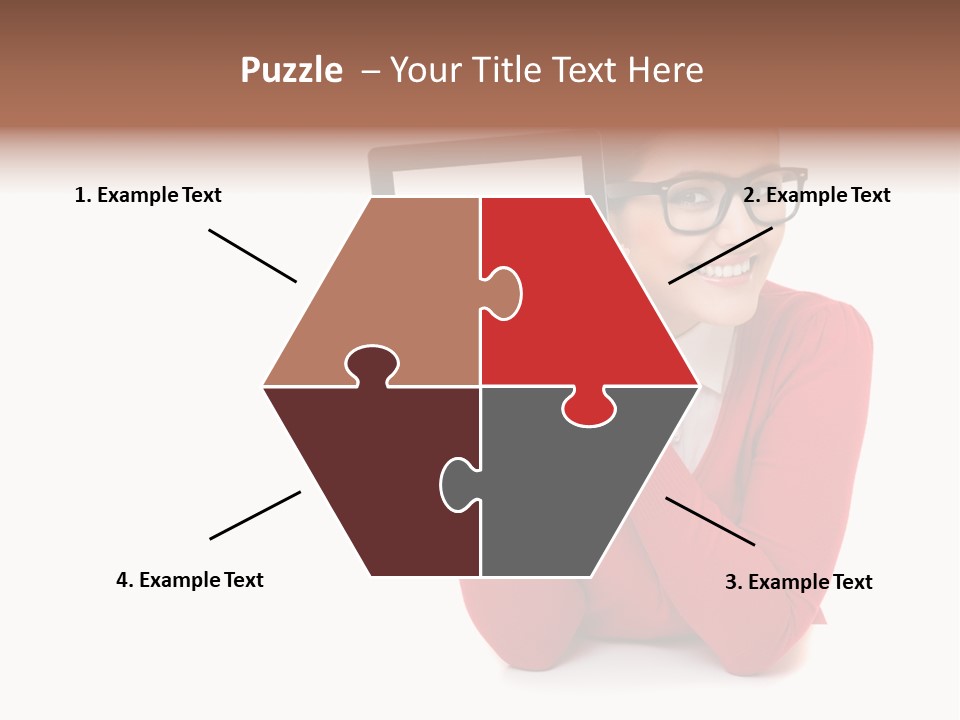 Brunette Holding Student PowerPoint Template