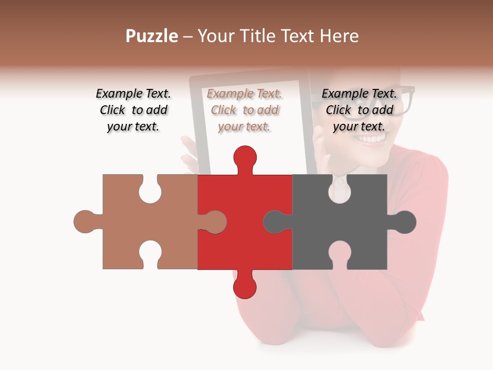 Brunette Holding Student PowerPoint Template