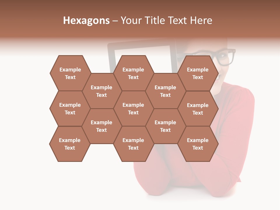 Brunette Holding Student PowerPoint Template