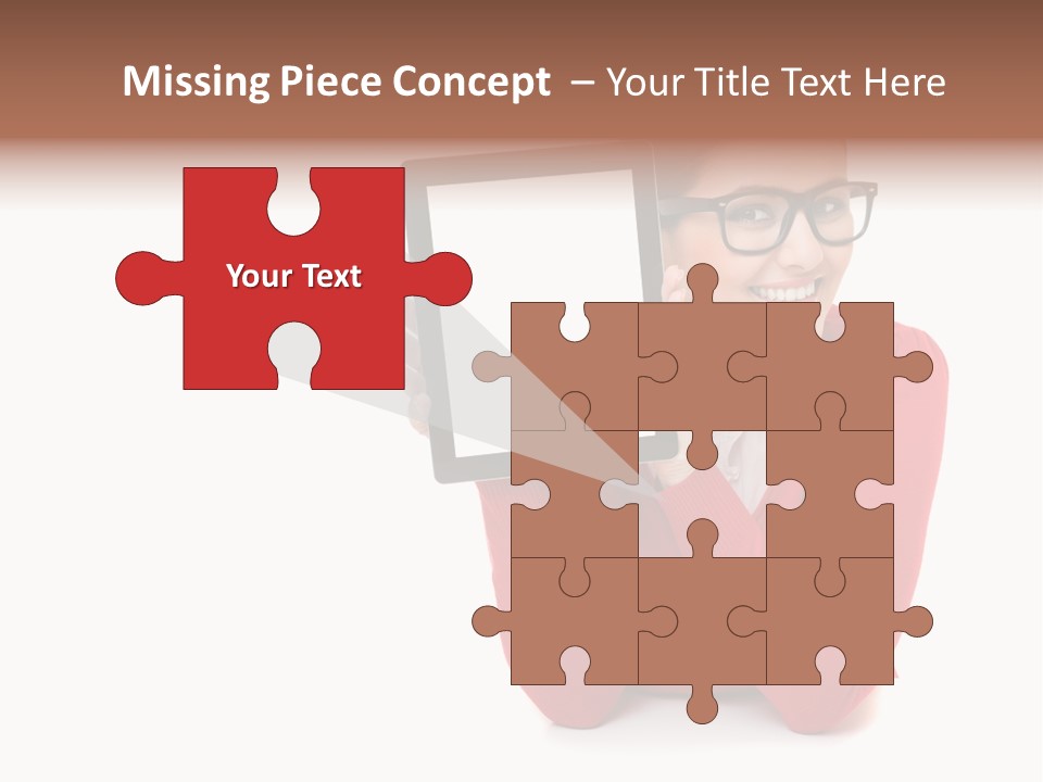 Brunette Holding Student PowerPoint Template