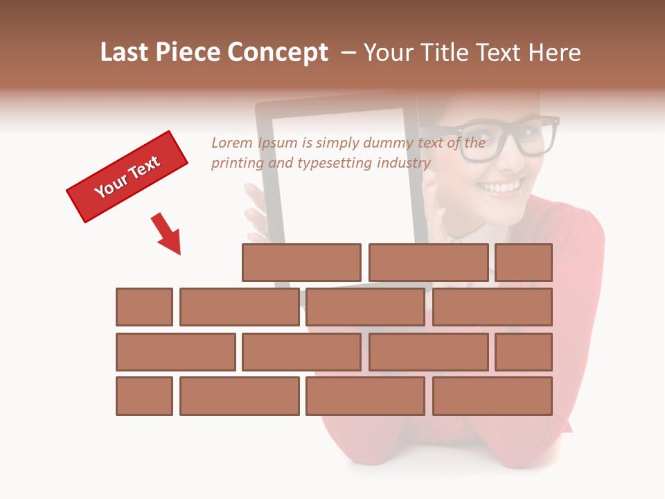 Brunette Holding Student PowerPoint Template