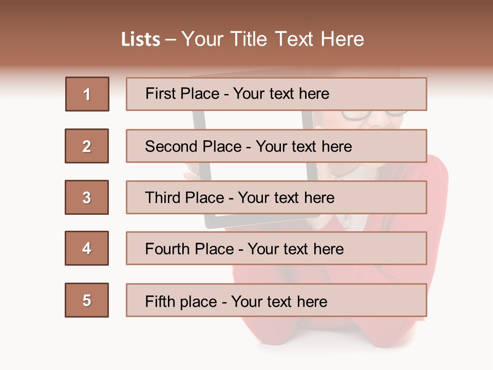 Brunette Holding Student PowerPoint Template