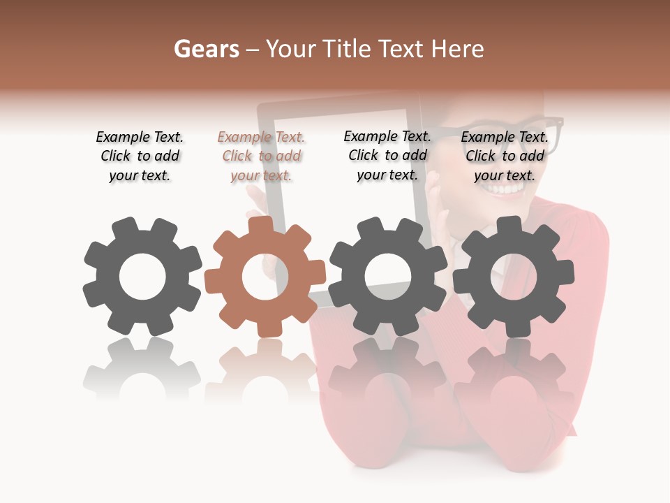 Brunette Holding Student PowerPoint Template