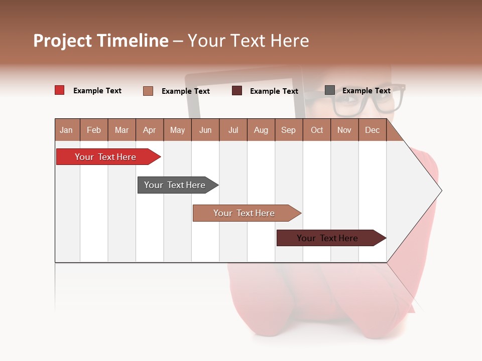 Brunette Holding Student PowerPoint Template