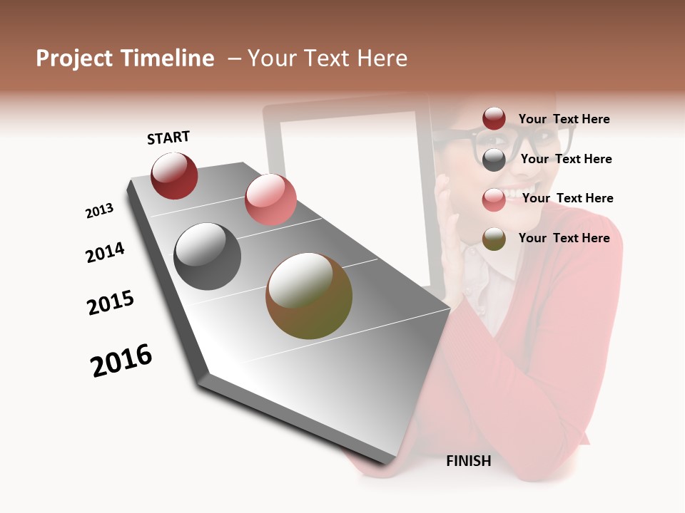 Brunette Holding Student PowerPoint Template