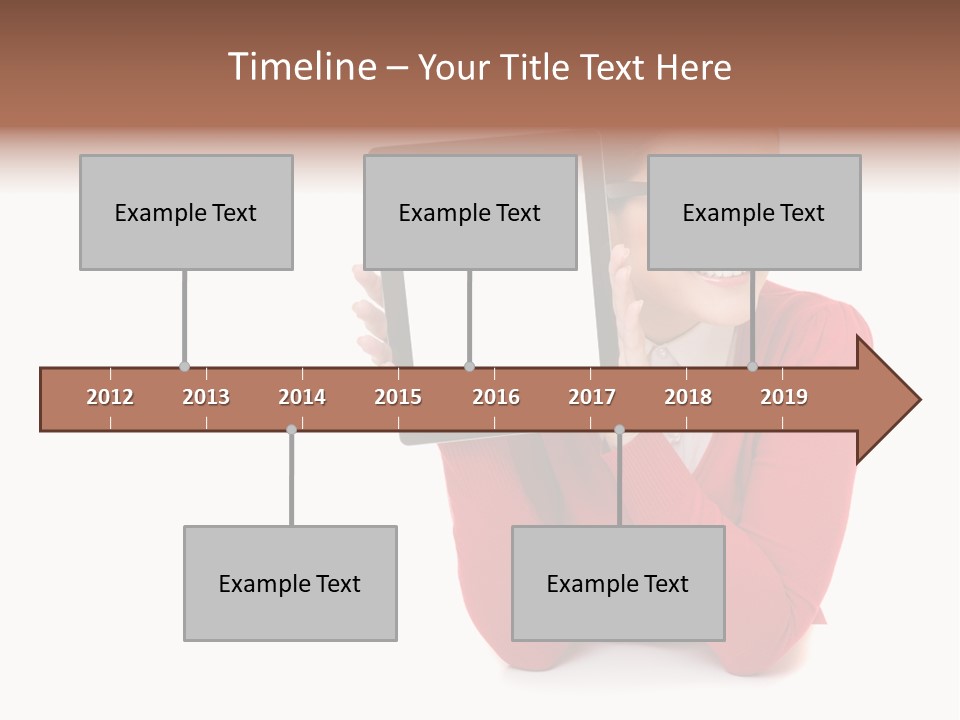 Brunette Holding Student PowerPoint Template