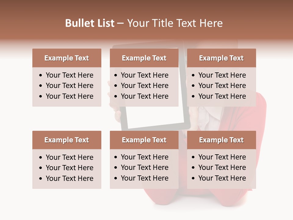 Brunette Holding Student PowerPoint Template