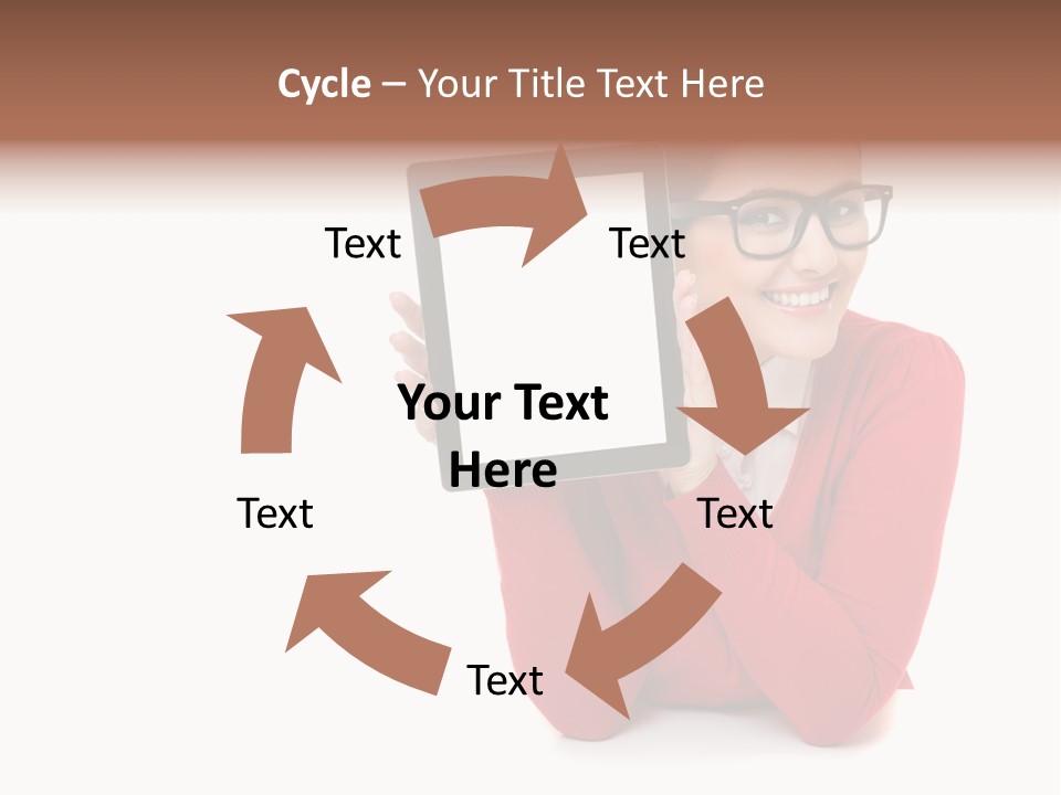 Brunette Holding Student PowerPoint Template