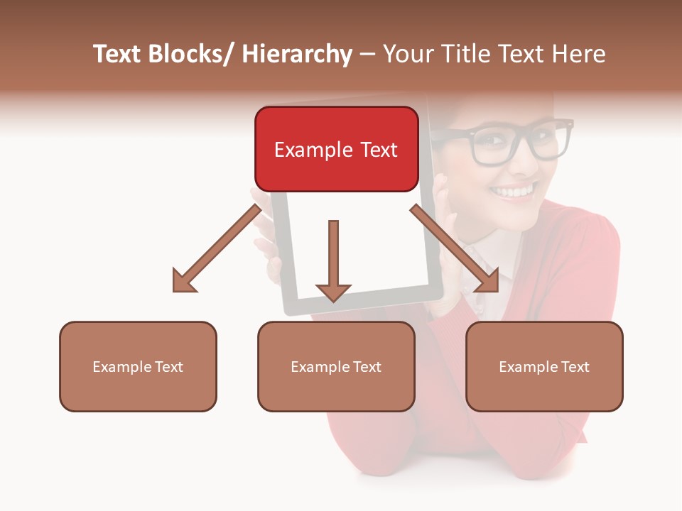 Brunette Holding Student PowerPoint Template