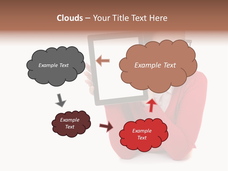 Brunette Holding Student PowerPoint Template