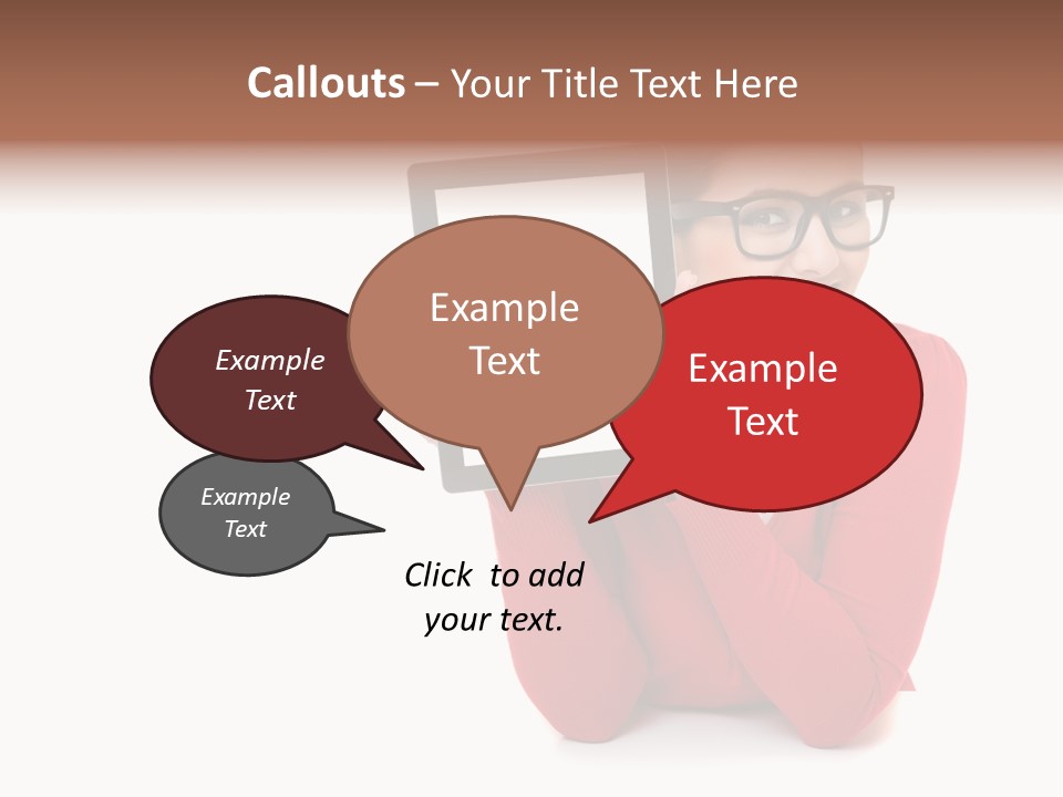 Brunette Holding Student PowerPoint Template