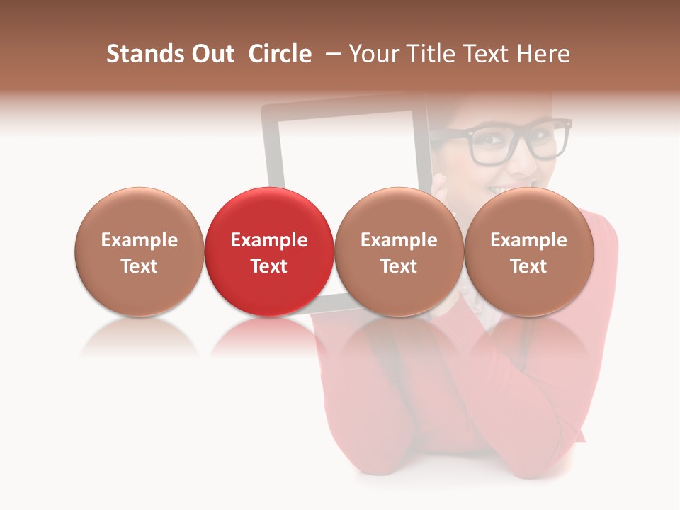 Brunette Holding Student PowerPoint Template