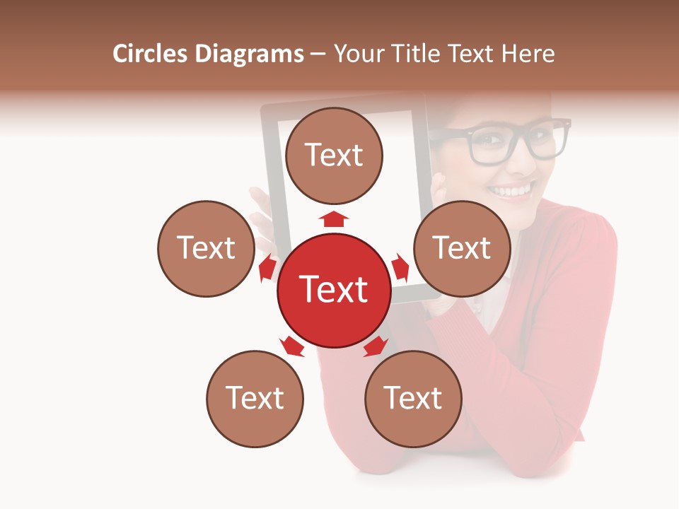 Brunette Holding Student PowerPoint Template