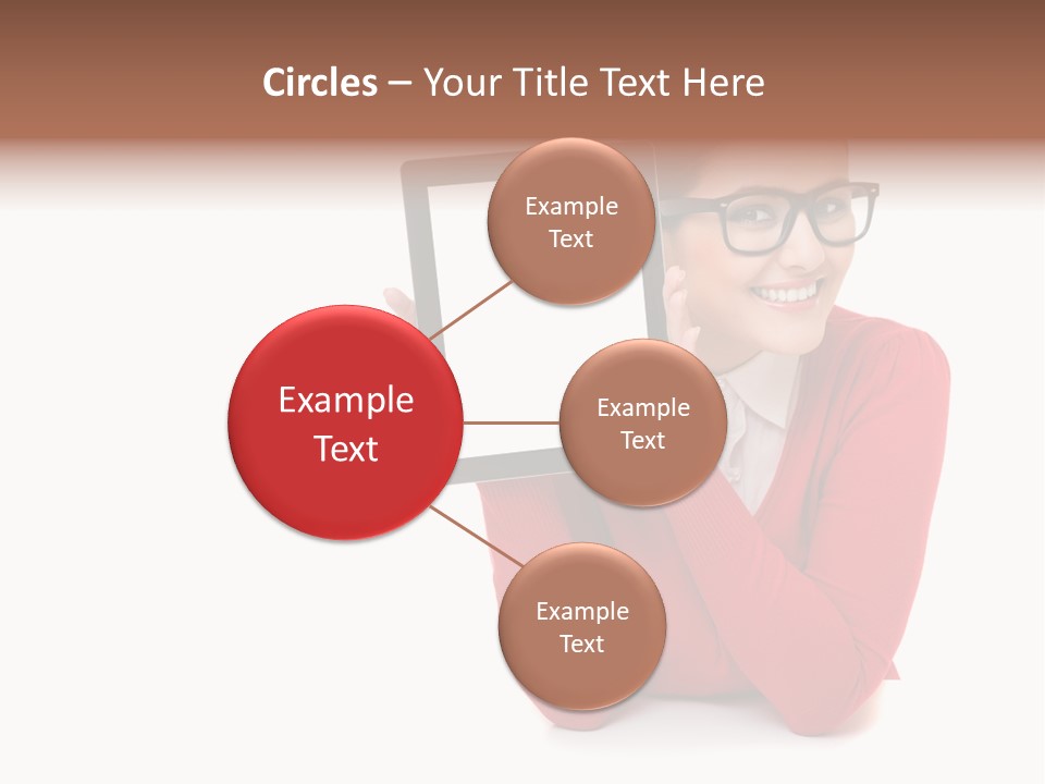 Brunette Holding Student PowerPoint Template