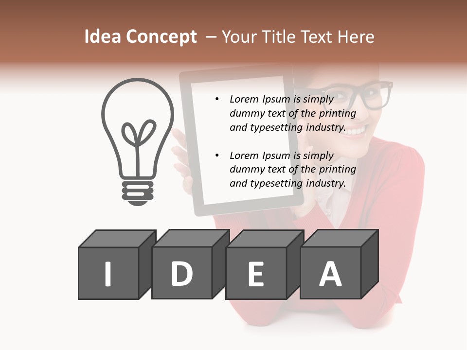 Brunette Holding Student PowerPoint Template