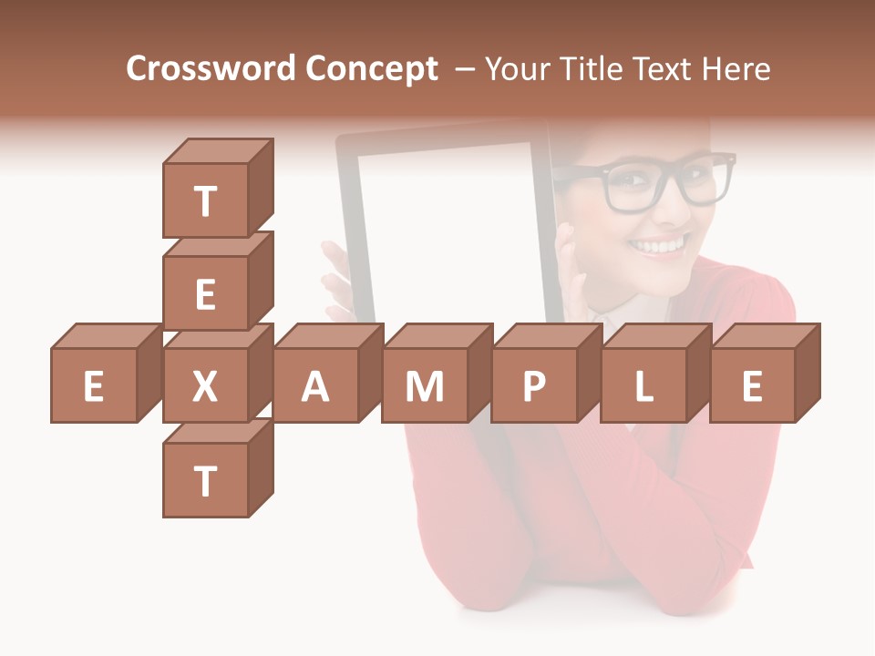 Brunette Holding Student PowerPoint Template