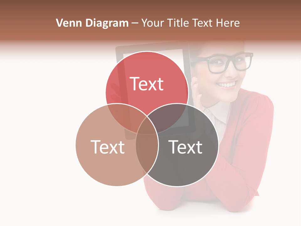 Brunette Holding Student PowerPoint Template