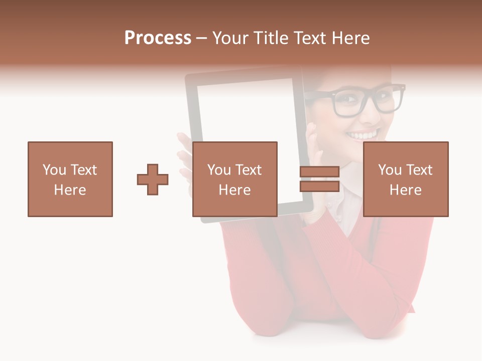 Brunette Holding Student PowerPoint Template