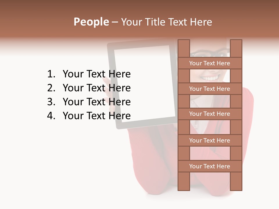 Brunette Holding Student PowerPoint Template