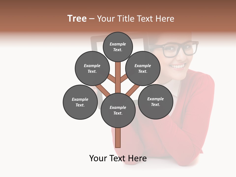 Brunette Holding Student PowerPoint Template