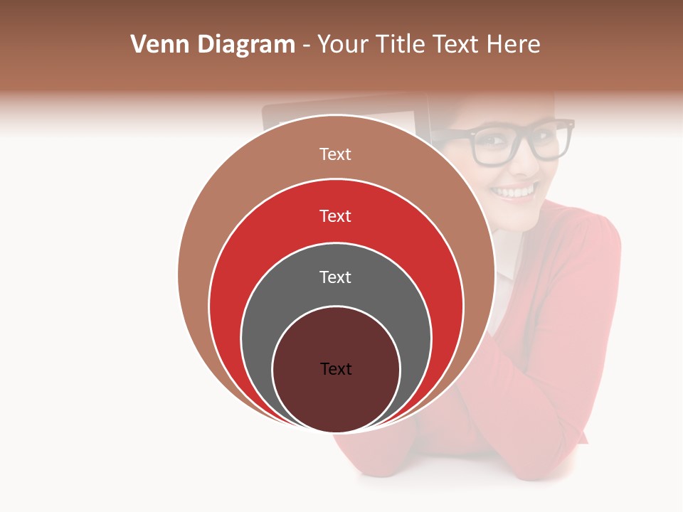 Brunette Holding Student PowerPoint Template